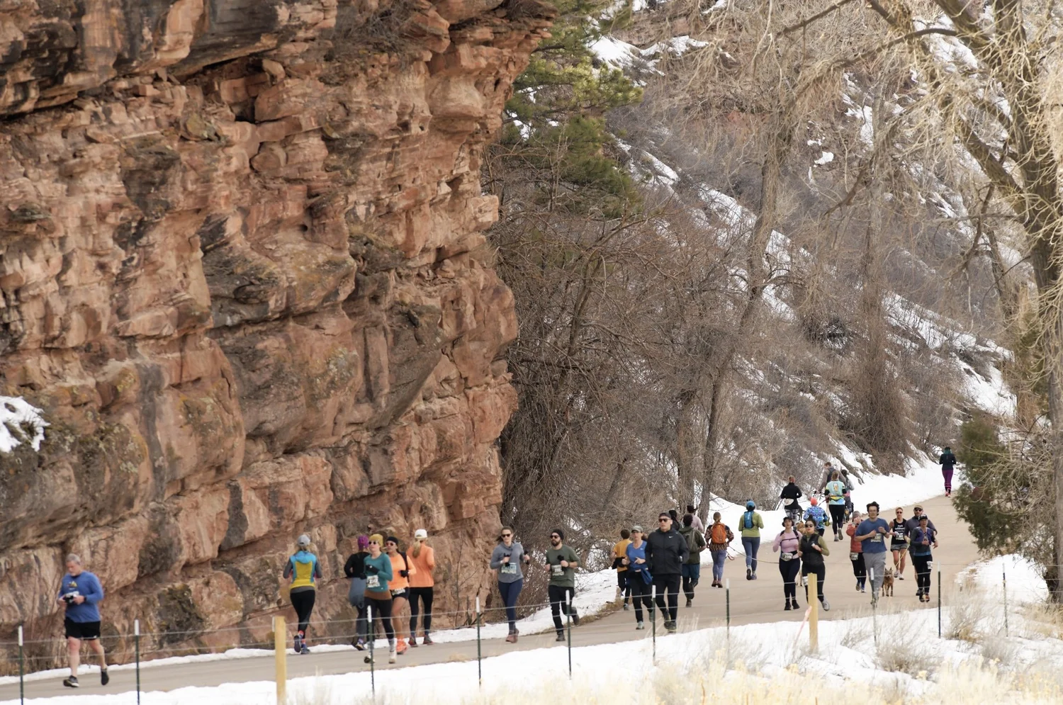 Runners on an Old Man Winter trail